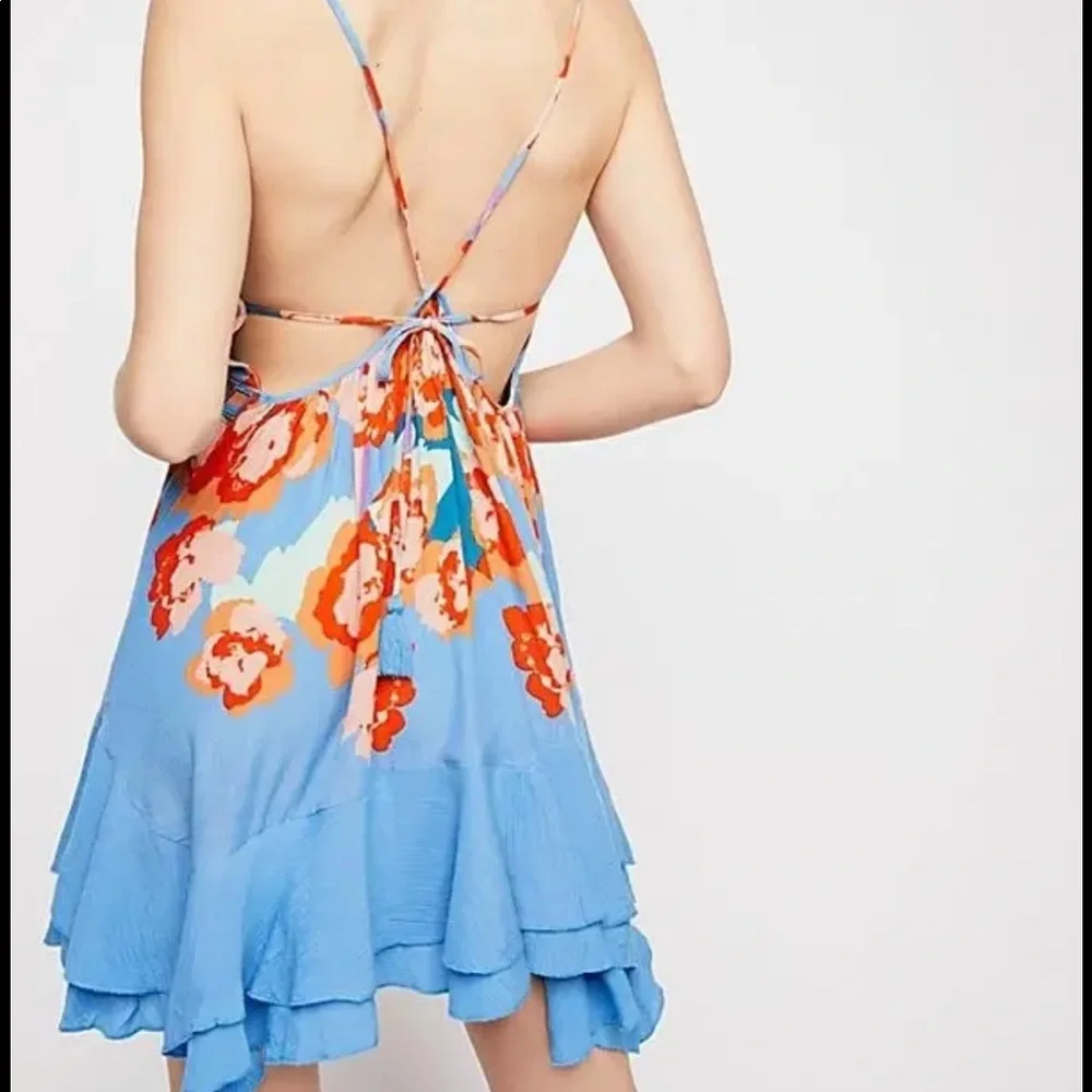 Blue Floral Spaghetti-Strap Sundress - Picture 2 of 4
